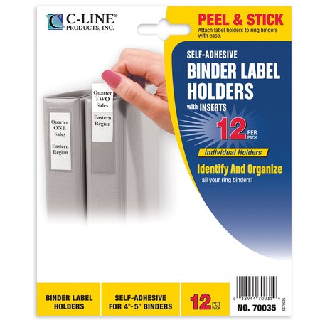 C-LINE PRODUCTS SelfAdhesive Binder Labels, 45 Inch Binders, 258 x 358, 12PK Set of 5 PK, 60PK 70035-BX